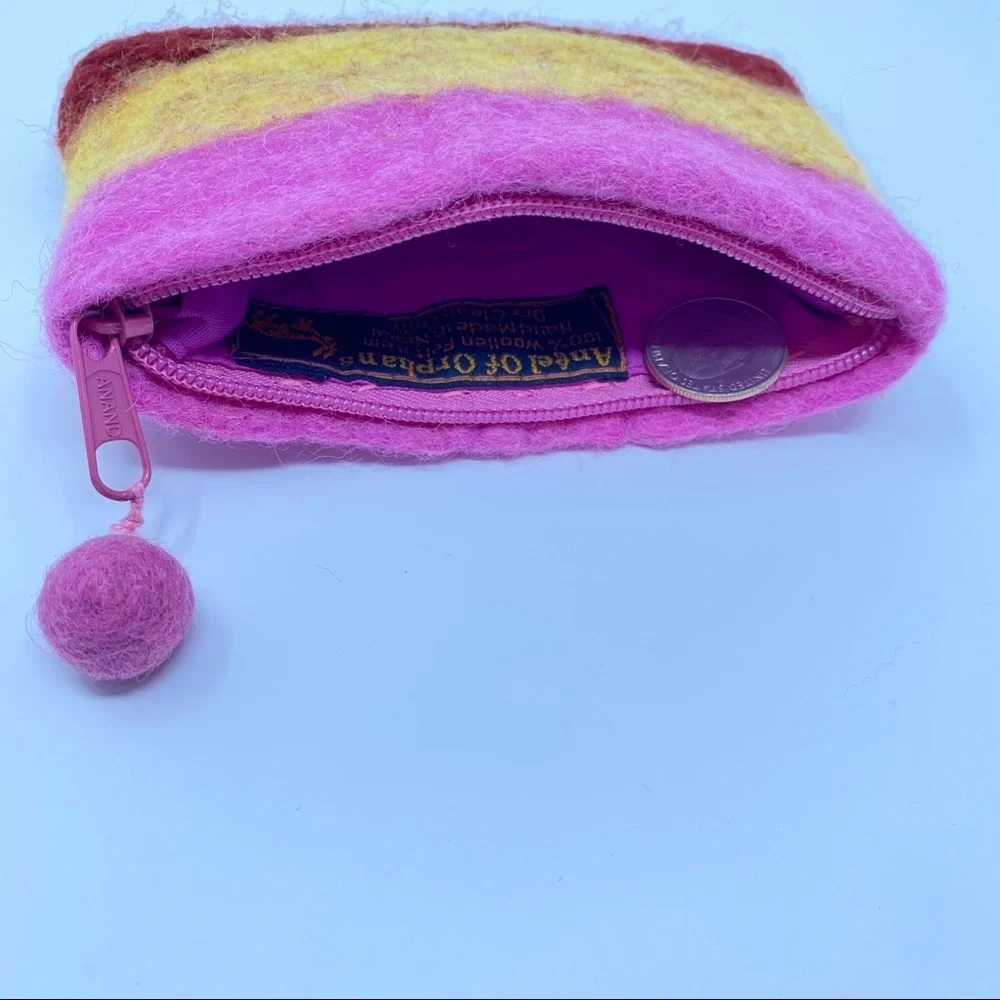 Felted Wool Hand Made Nepal Zipper Pouch🔥 - Picture 3 of 8